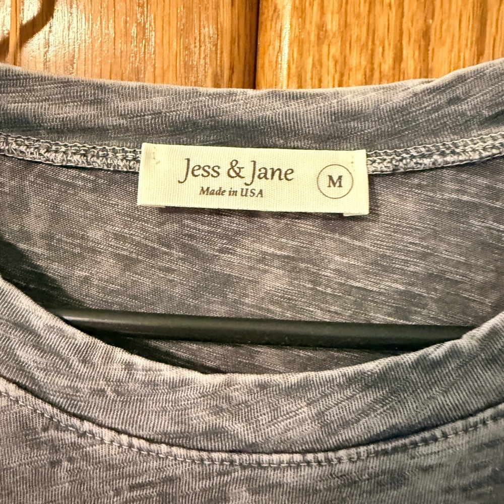 NEW Jess & Jane Daisy Top Medium Grey Mineral Wash Tiered Ruffle M66-1361 - Picture 3 of 10